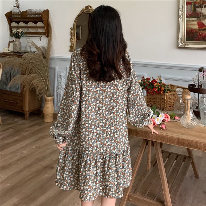 送料無料】ゆるカワ♡ 花柄薄手ワンピース 大学生 高校生 デート 女子  