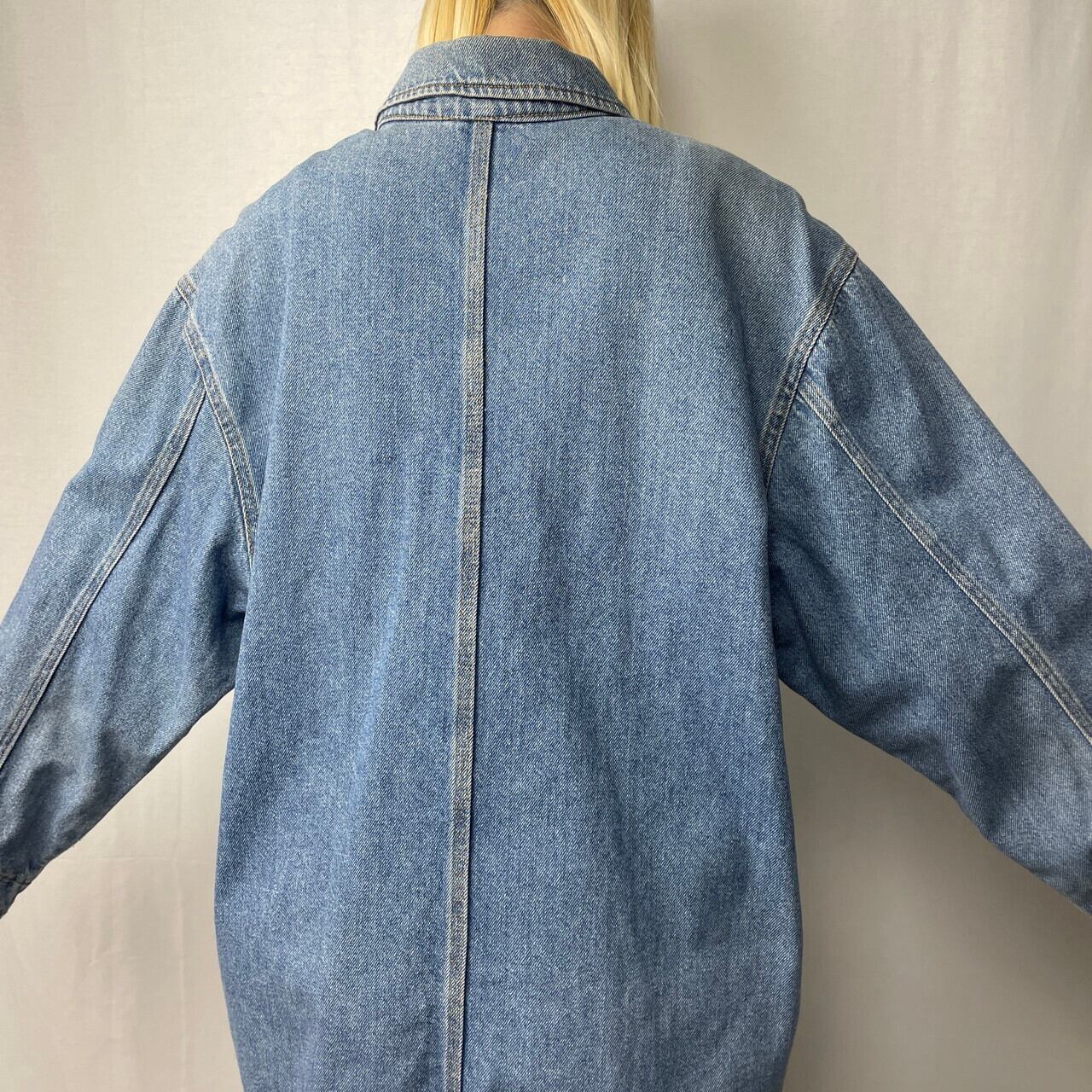 USA製 オールド古着 デニムジャケット パープル 短丈 トラッカーM 90年代 USA製 DOCKERS ドッカーズ デニム カバーオール レディースL