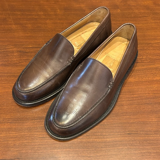 RALPH LAUREN LEATHER LOAFER BROWN ITALY製