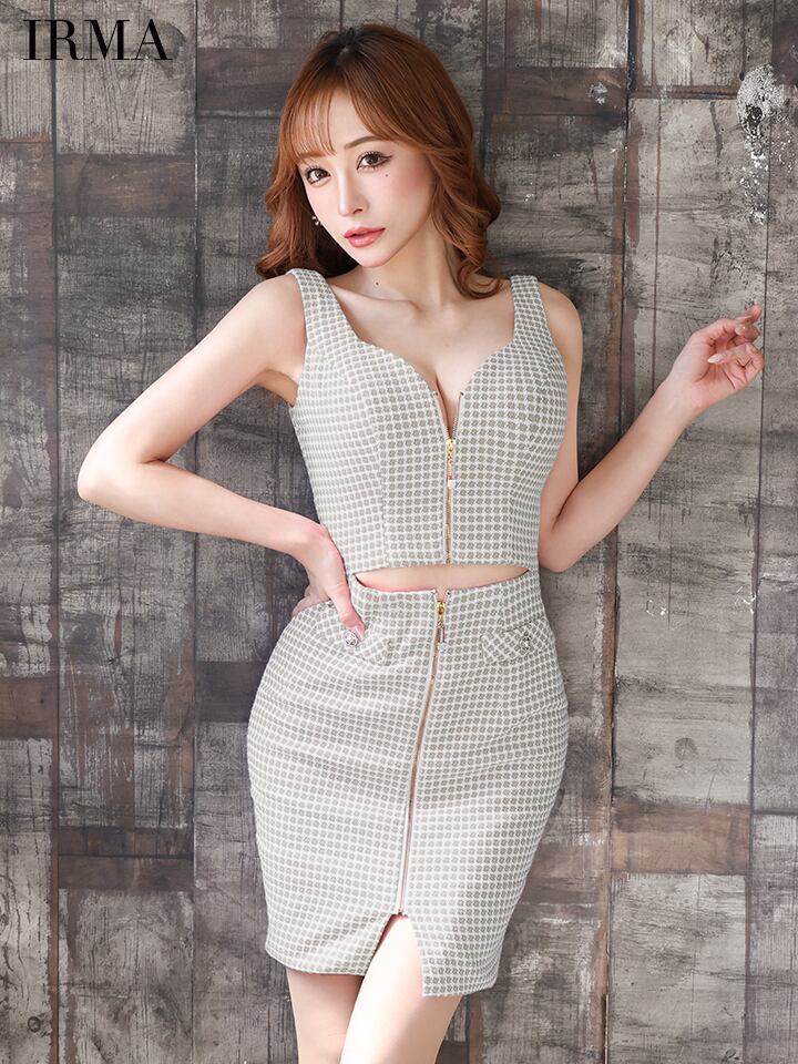 再入荷】IRMA イルマ 31287 [フロントジップミニドレス] GRAY | 人気