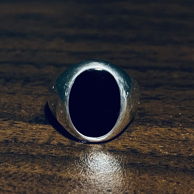 VINTAGE TIFFANY & CO. Black Onyx Signet Ring Sterling Silver | ヴィンテージ ティファニー ブラック オニキス シグネット リング スターリング シルバー