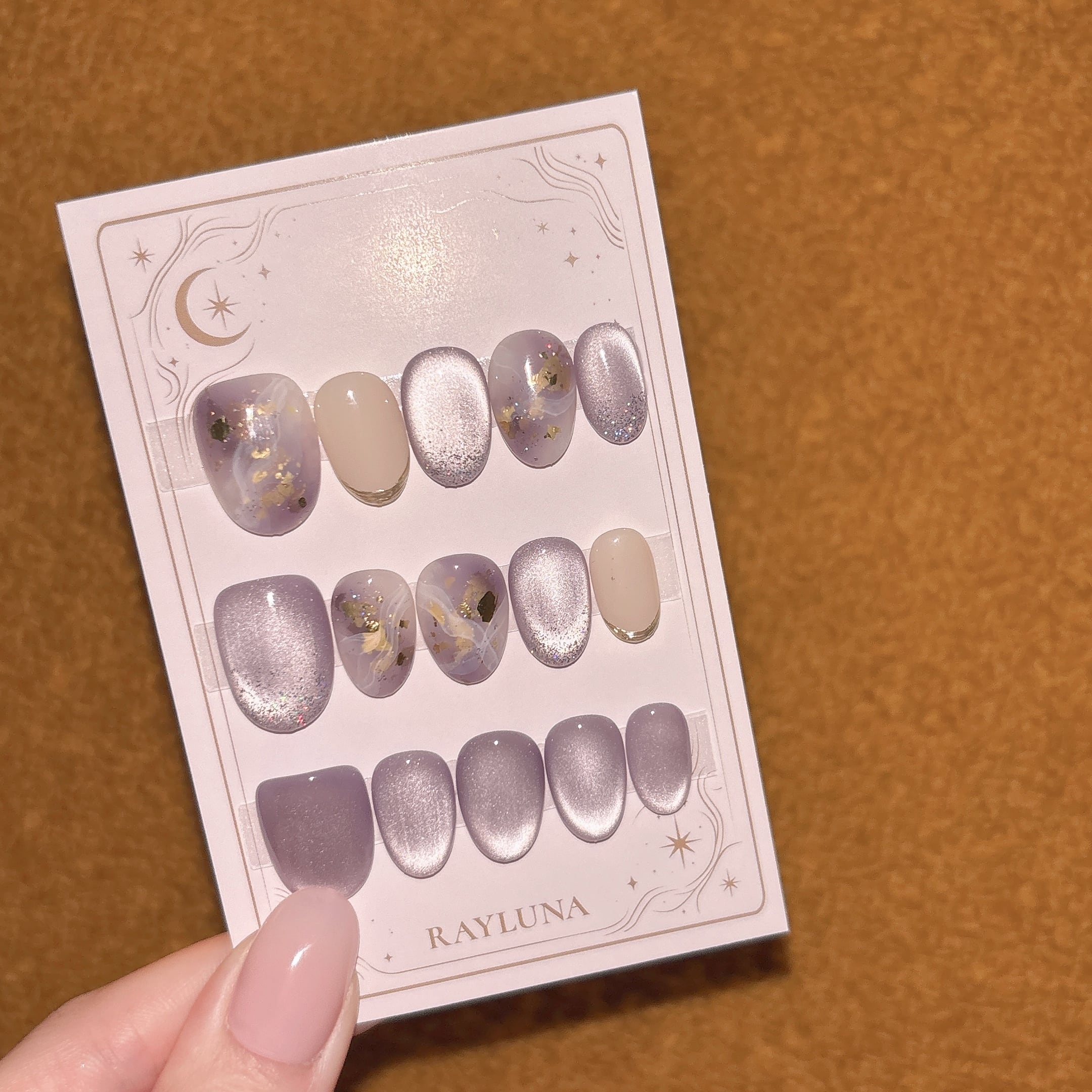 #597 ショート アーモンド/XY166 繰り返し使えるネイルチップ