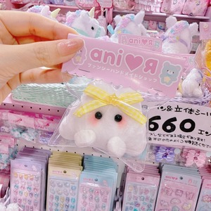 【AR】6-11ミニミニうさぎのおばけちゃん2wayピン（ギンガムYE）