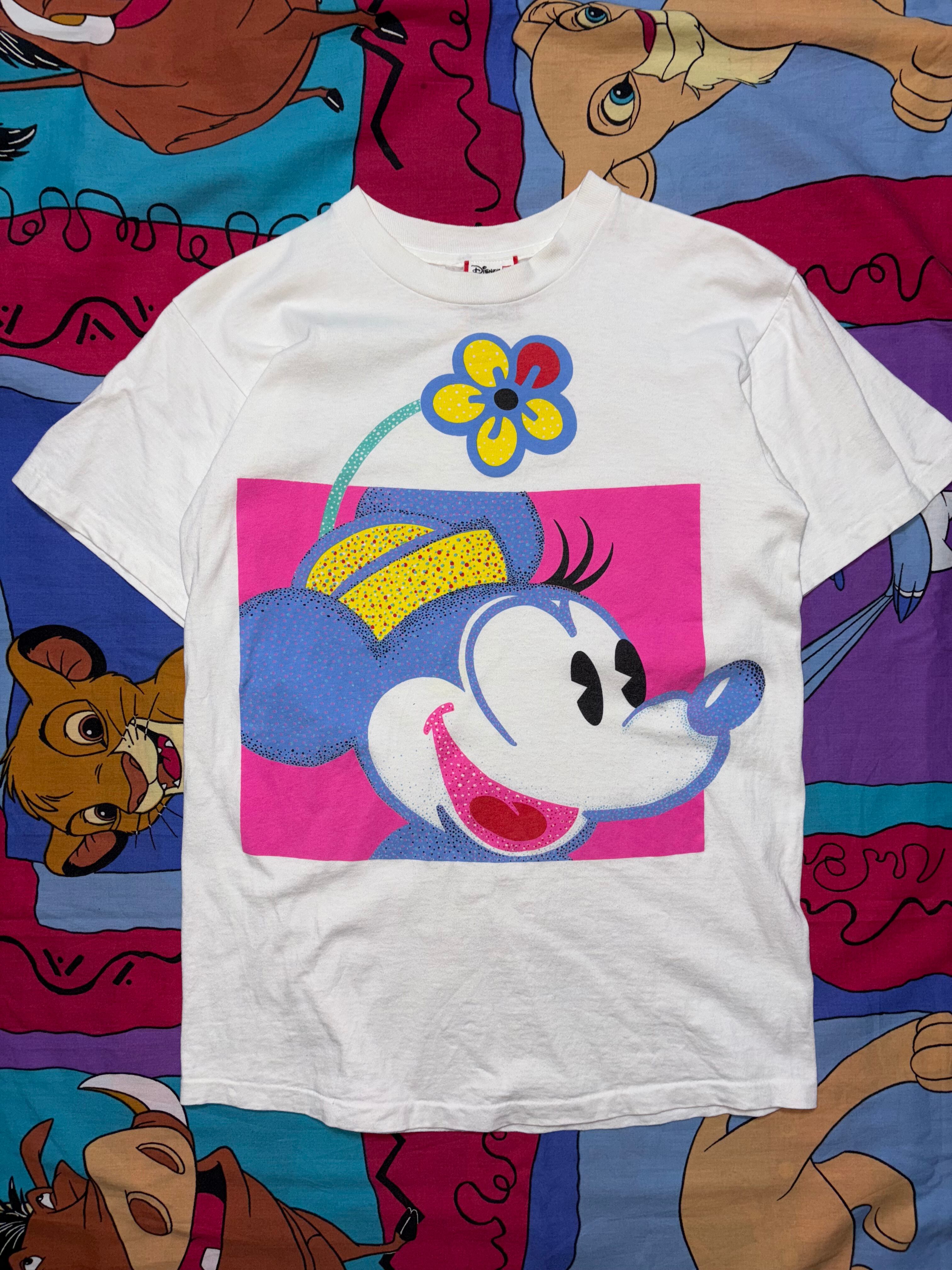激レア 80s 黒人ミッキーマウス ビンテージ Tシャツ 日焼けミッキー(白