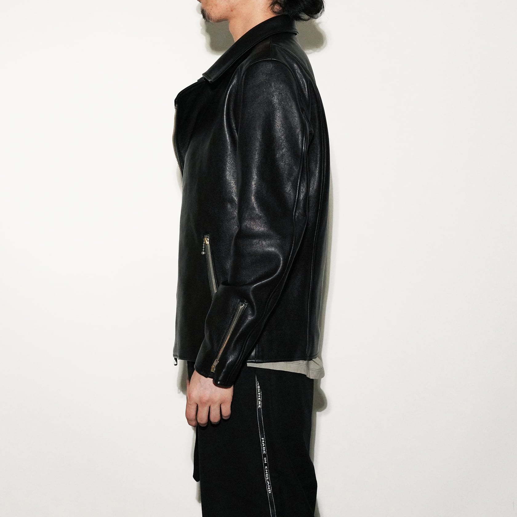 momo kj着 cootie Leather Double Riders Double Riders-Lamb 〈Black〉 | No,No,Yes ! Leather Tailor Tokyo