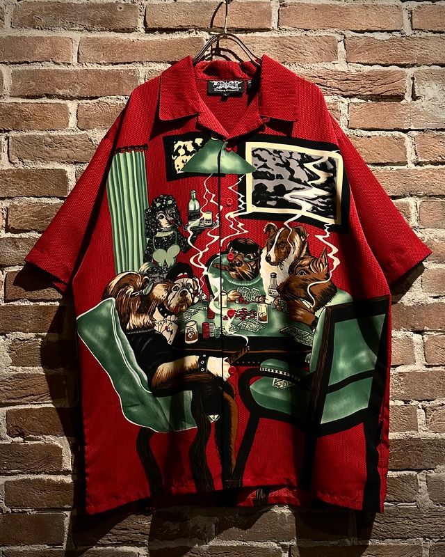 【Caka act3】Gang Dog Design Vintage Loose Open Collar Shirt