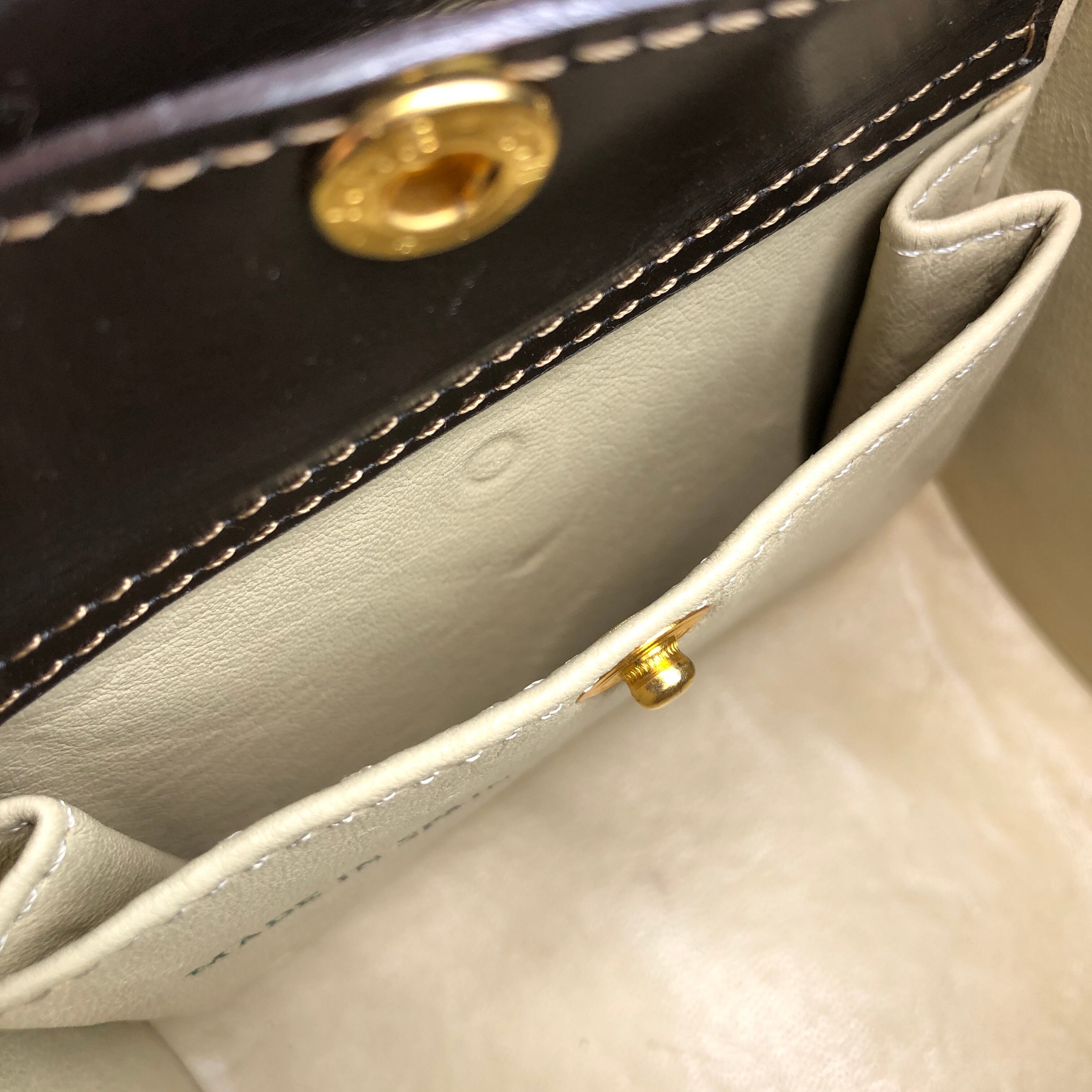 LOEWE ロエベ ショルダーバッグ ダークブラウン ロゴ型押し ミニバッグ
