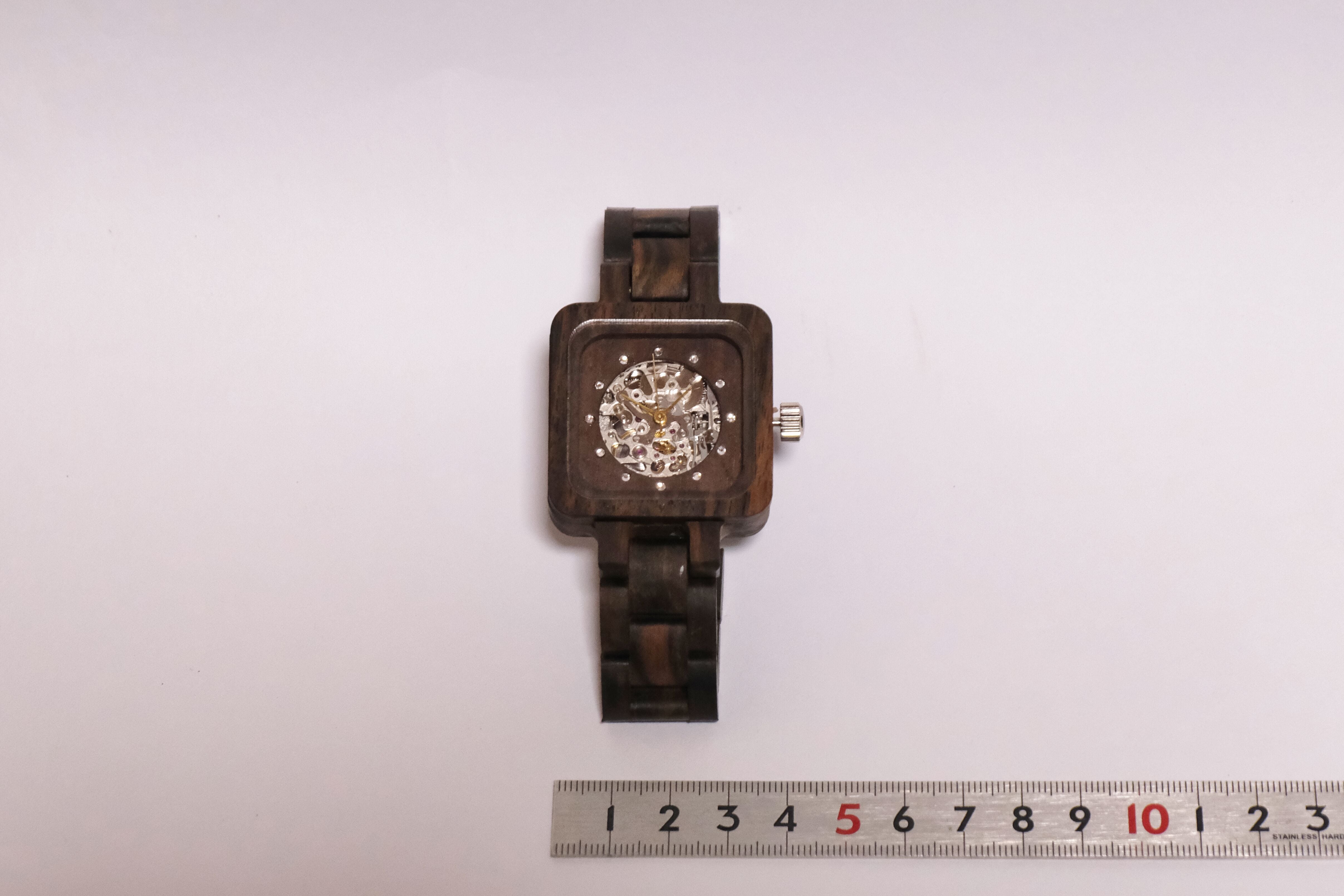 【わたらせ木工店】木製腕時計　機械式ムーブメント