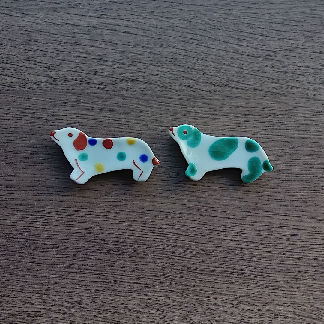 箸置き 犬おさんぽB 赤地陶房/赤地径