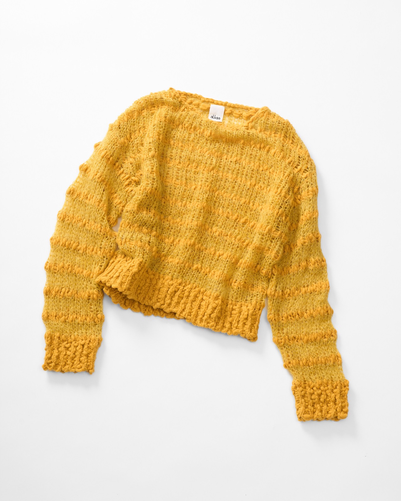 Circle Motif Mohair Thick Wave Pattern Pullover Knit