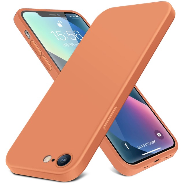 YDIHIHO 適合 iPhone SE3/SE2/8/7 用のケース シリコン 軽量 薄型 耐衝撃 TPU オレンジ