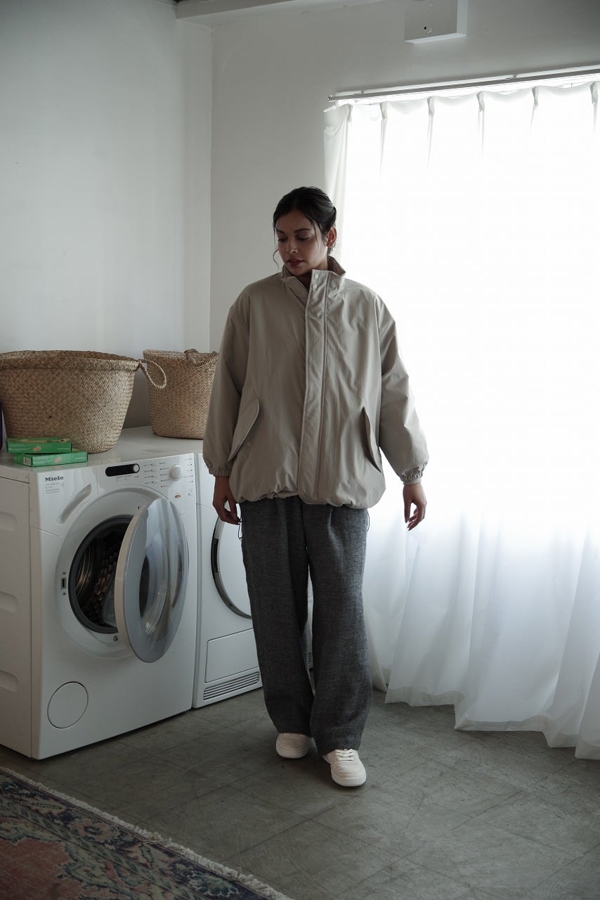 Wool Linen Tweed Wide Pants