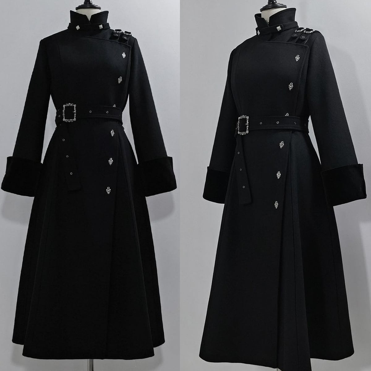 漆黒ゴシックコンバットロングコート | Maiden's Rêve