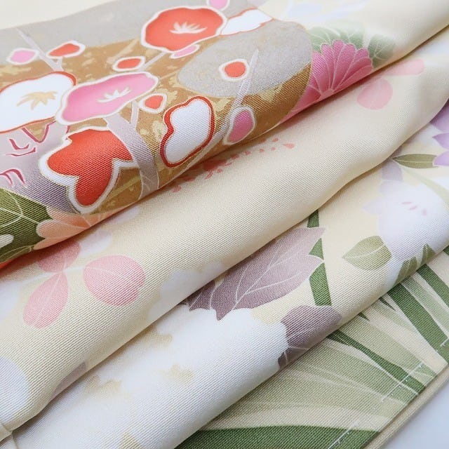 トールサイズ 別注手描き手刺繍手絞り 綸子地訪問着 171.1㎝裄70.1 