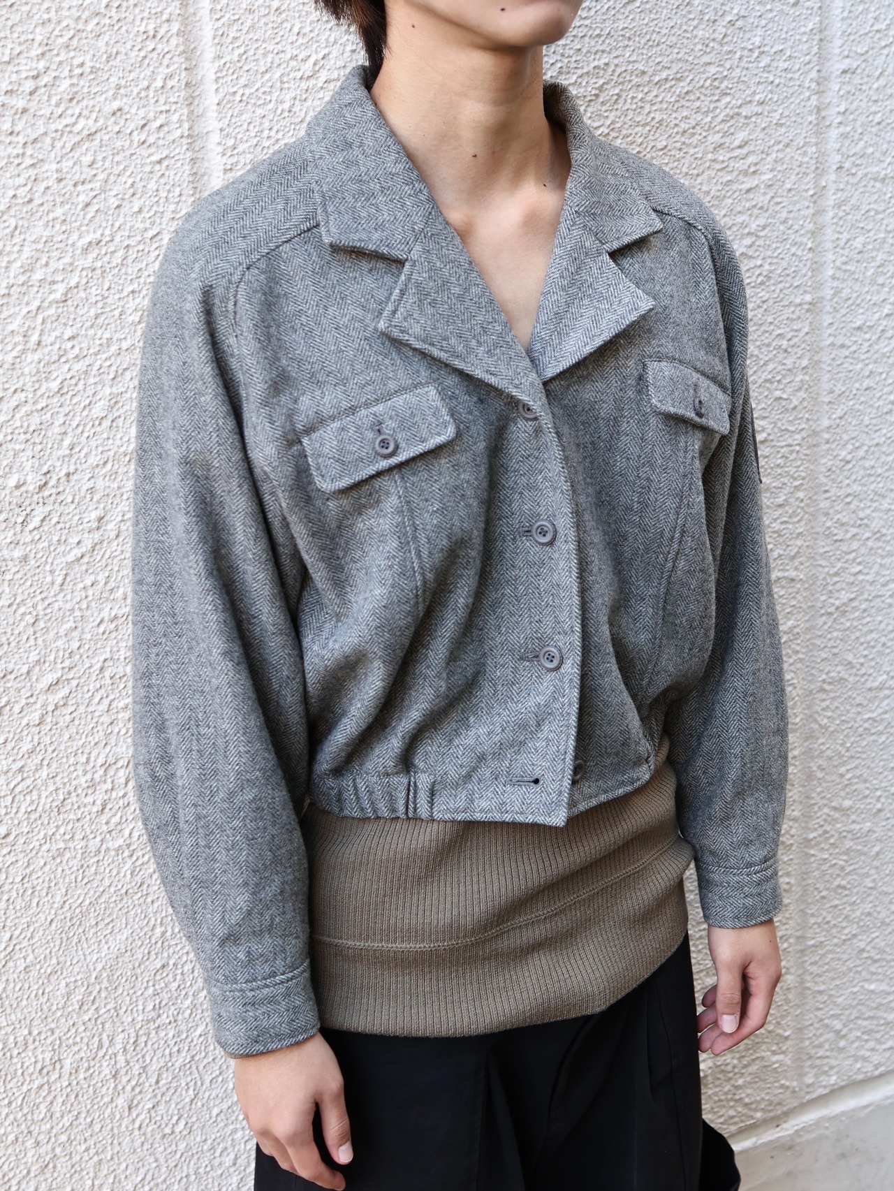 【balenciaga sports】cropped button blouson