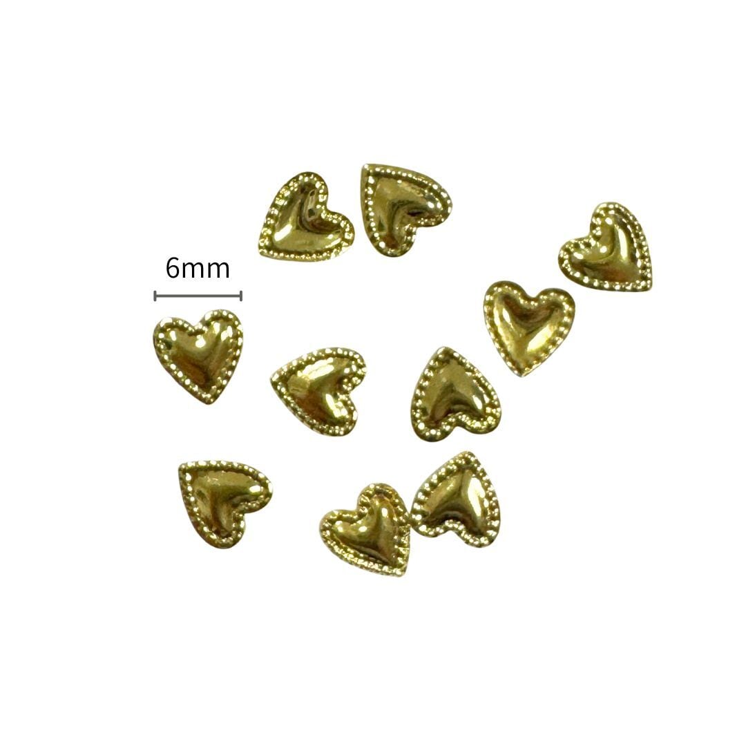 ネイルパーツ ハート ゴールド / シルバー 6mm P-3 nail-parts009