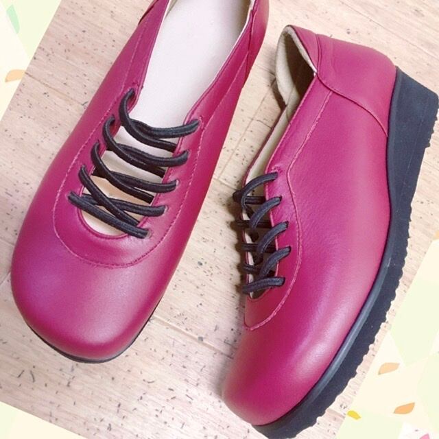 ゴムレースアップカジュアルシューズ