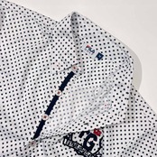 FILA GOLF フィラ ゴルフ ドット柄 BD ボタンダウン 半袖 ポロシャツ M/メンズ