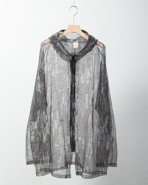 camouflage mesh zip up hoodie jacket / Made In USA