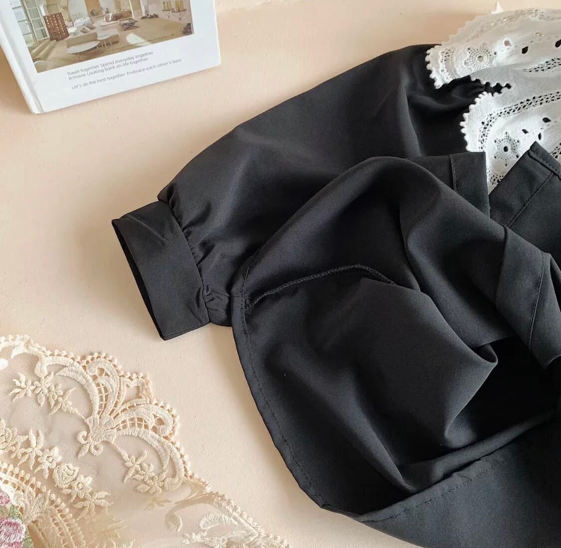 レースカラーチュニック》》》》》ワンピース 女の子 ガール 韓国子供服