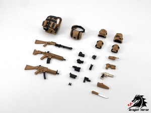 DH-E001AD 1/12スケール可動フィギュア用装備セットA (アサルト) 砂漠Ver.