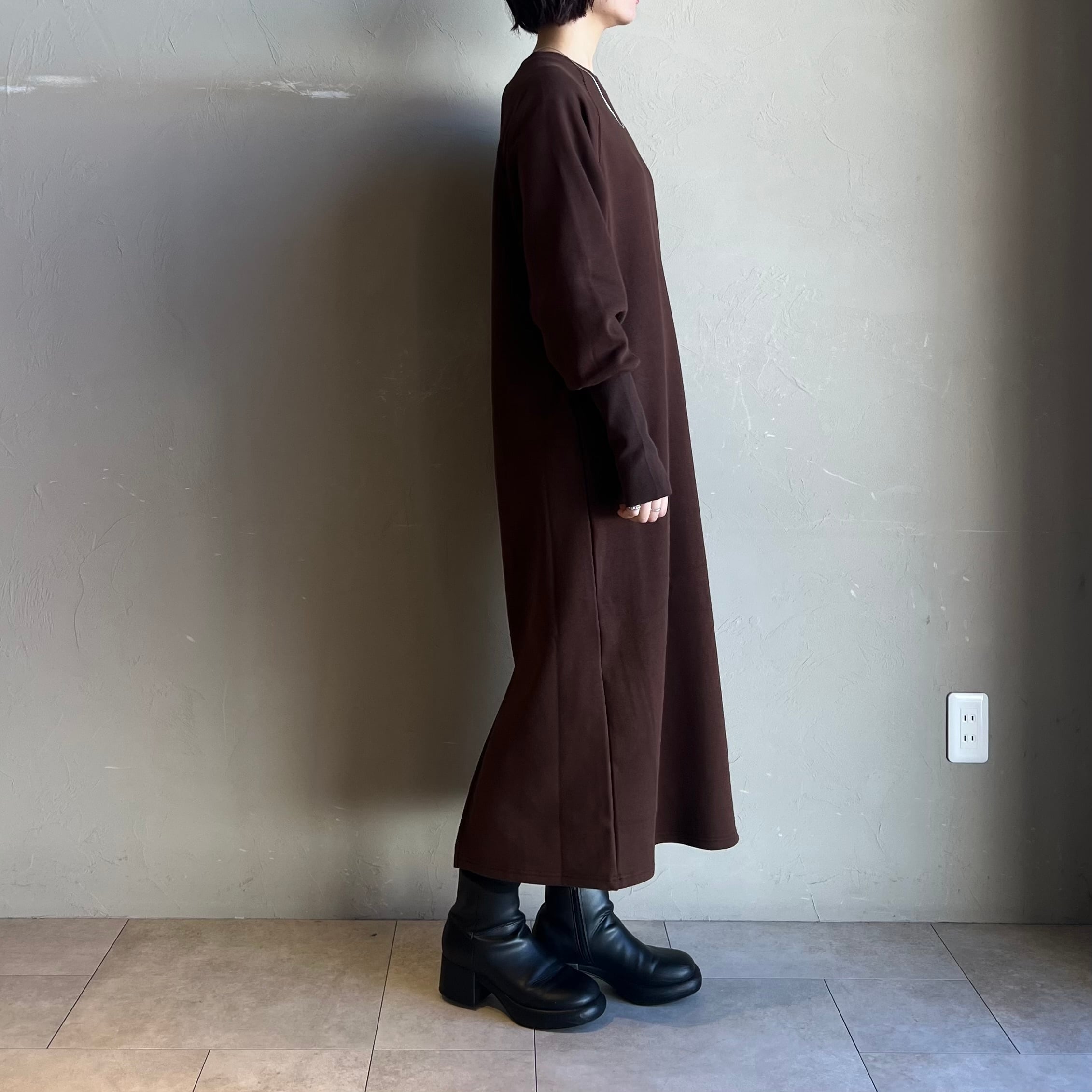 CLOCHE 】ロングリブスリーブ裏起毛ワンピース | valance 福井
