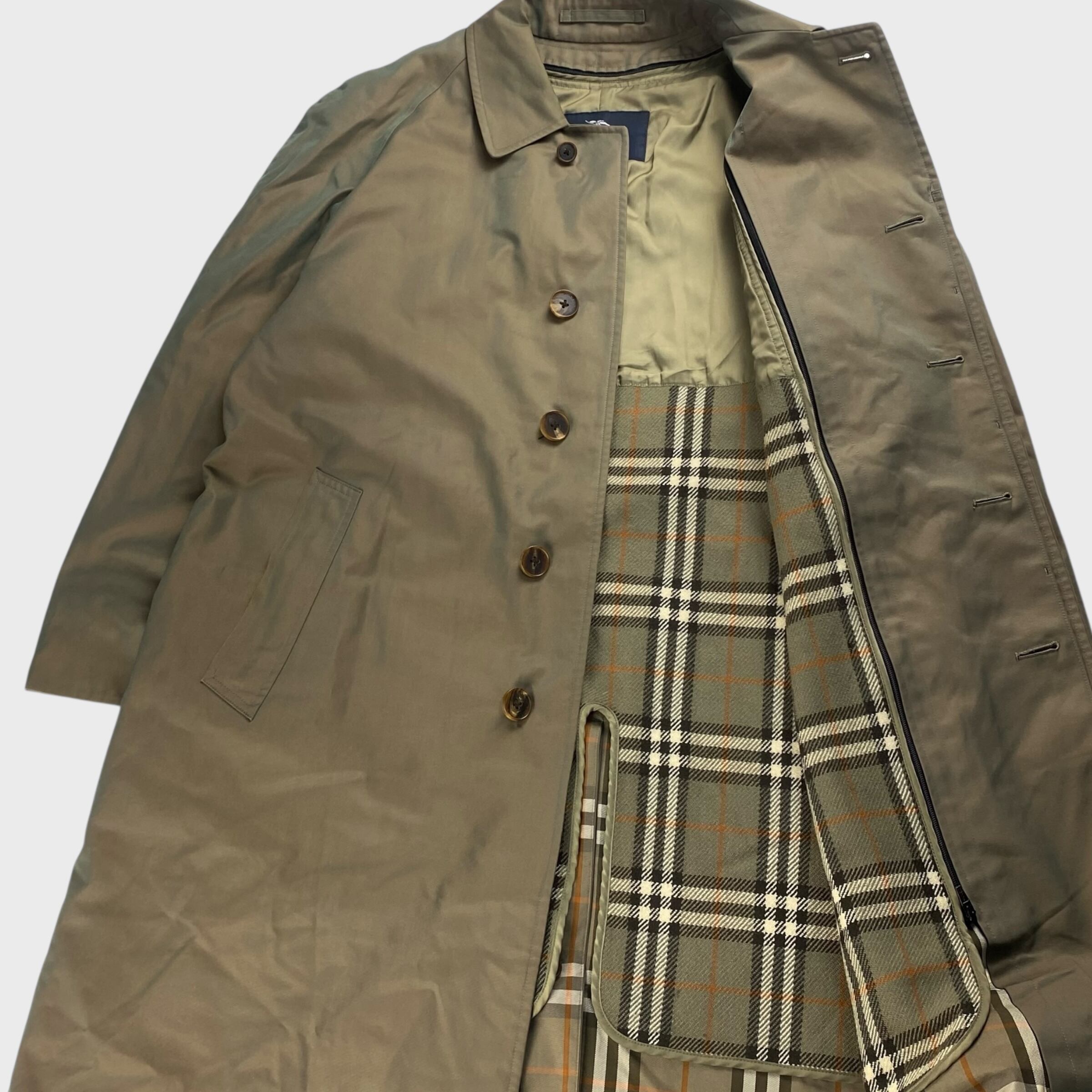 BURBERRY London バーバリーロンドンバルマカーンコート 比翼ボタン バーバリーロンドン ステンカラーコート バルマカーンコート L相当