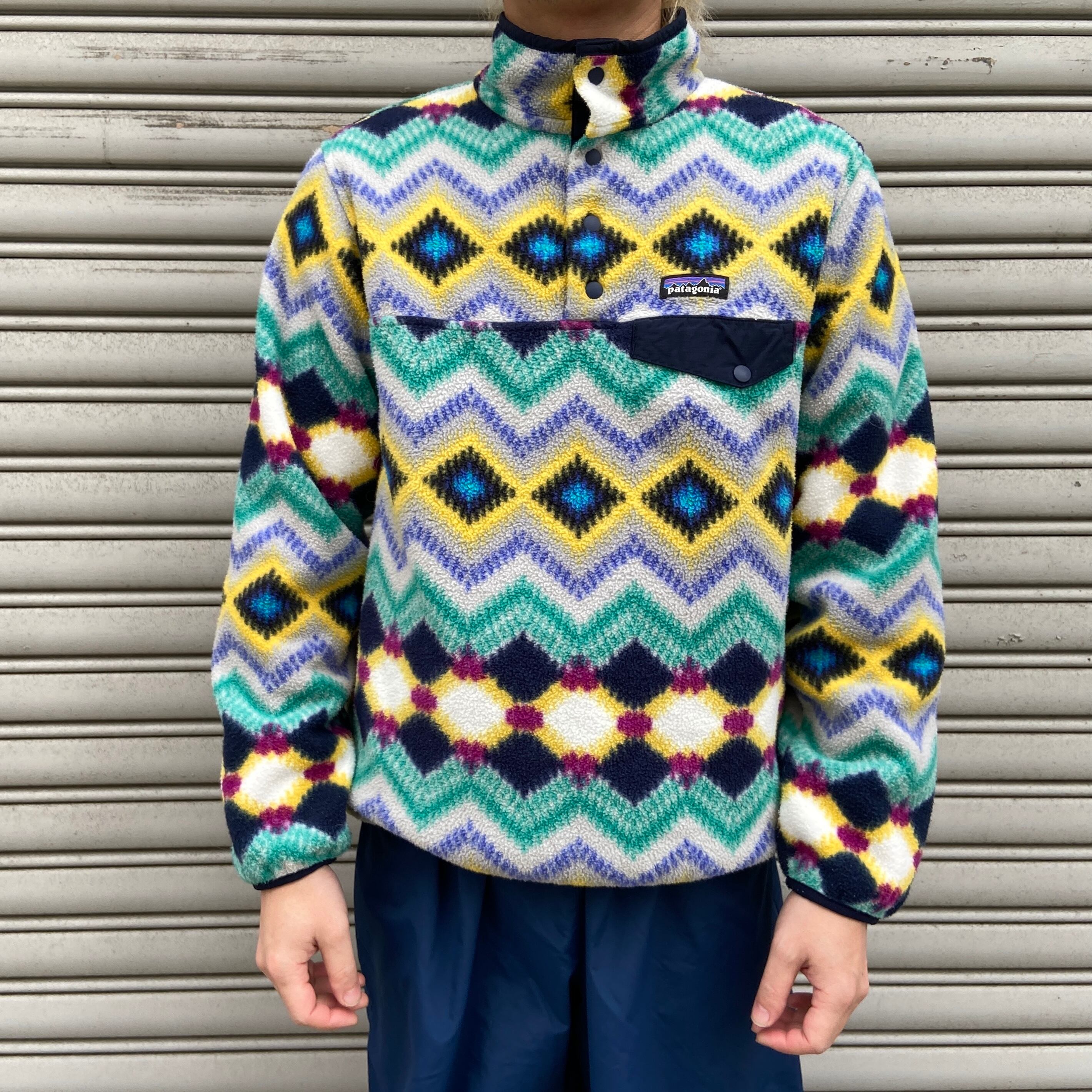 patagonia パタゴニア シンチラスナップT フリース 幾何学模様 柄 M