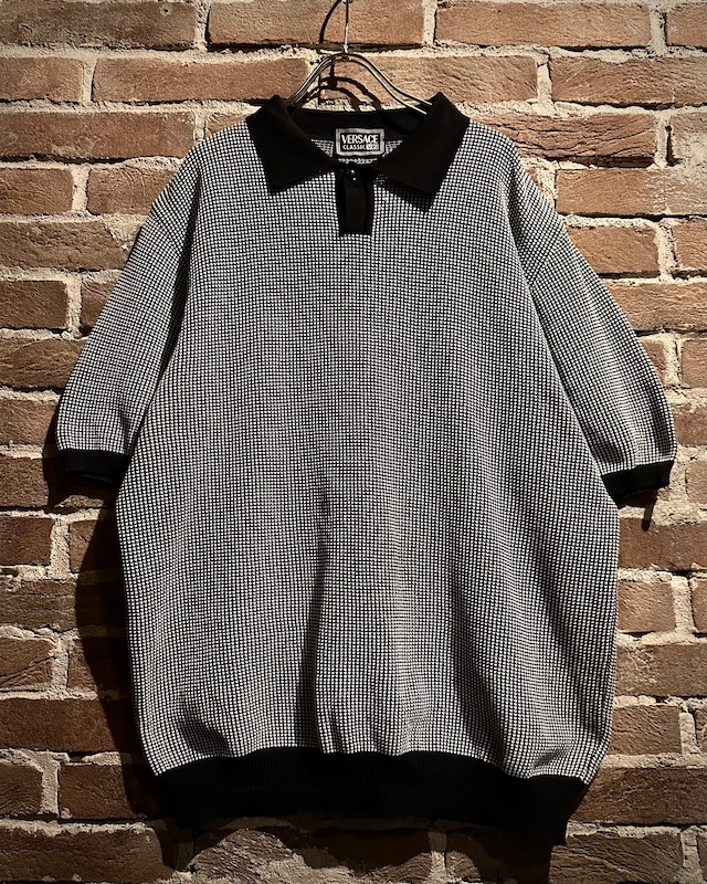 【Caka act3】“VERSACE” “Classic V2” Monotone Vintage Knit Polo