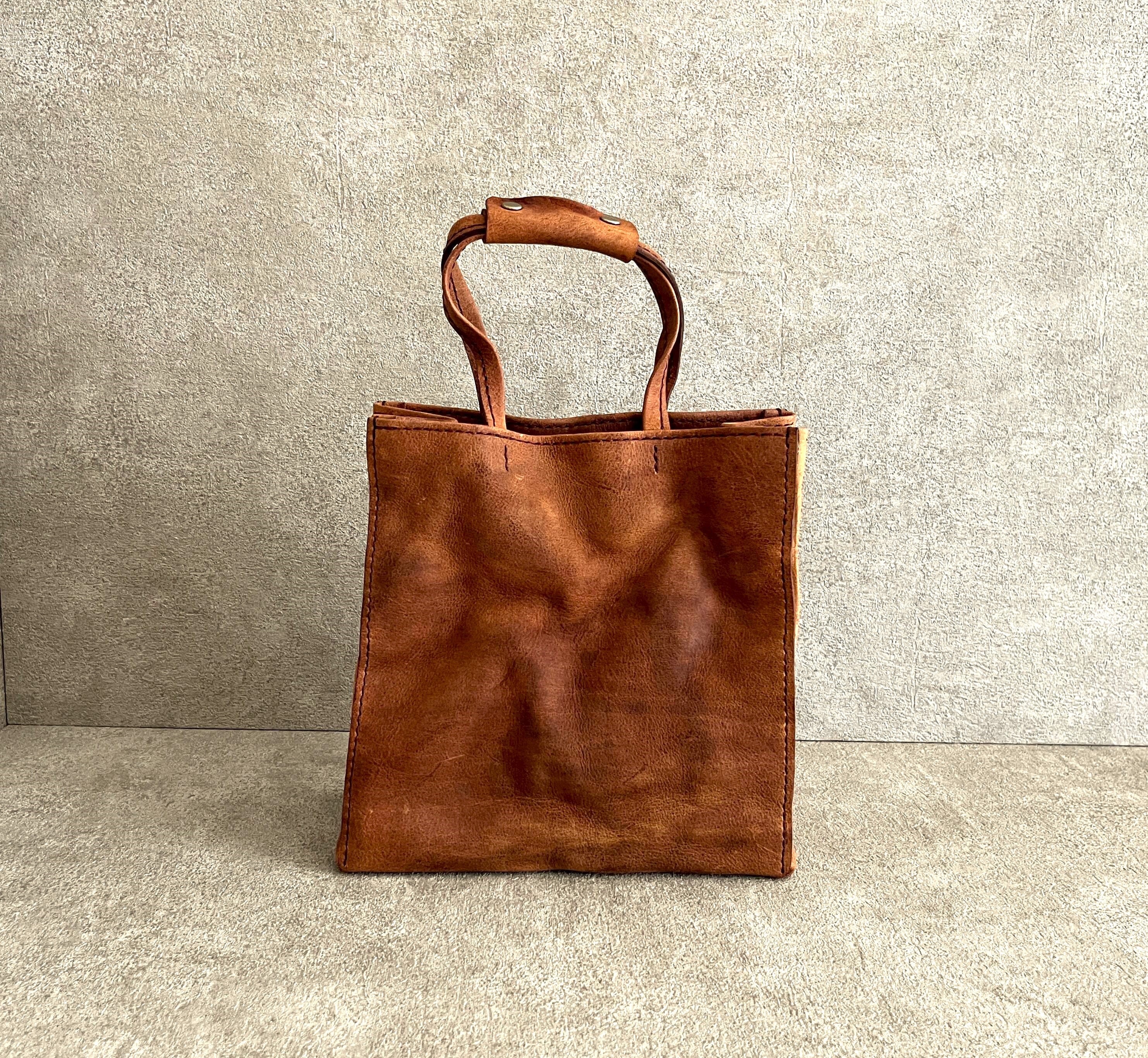 Washed Kamibukuro bag brown wash加工 紙袋バッグ ブラウン ＜C