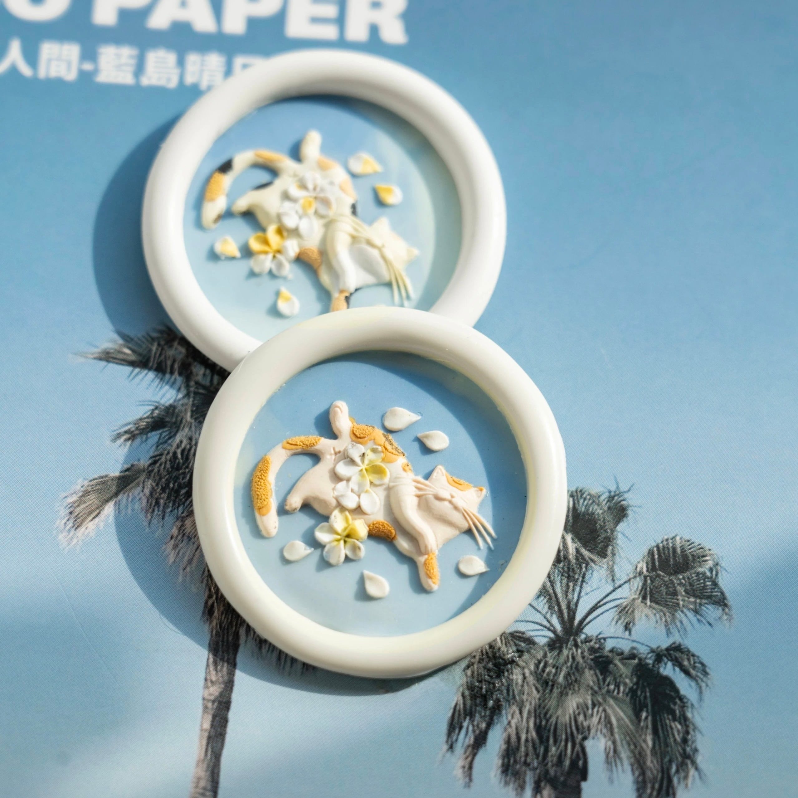 花びらひとやすみ猫|Cat in Petal Dreams 25mm・シーリングスタンプ