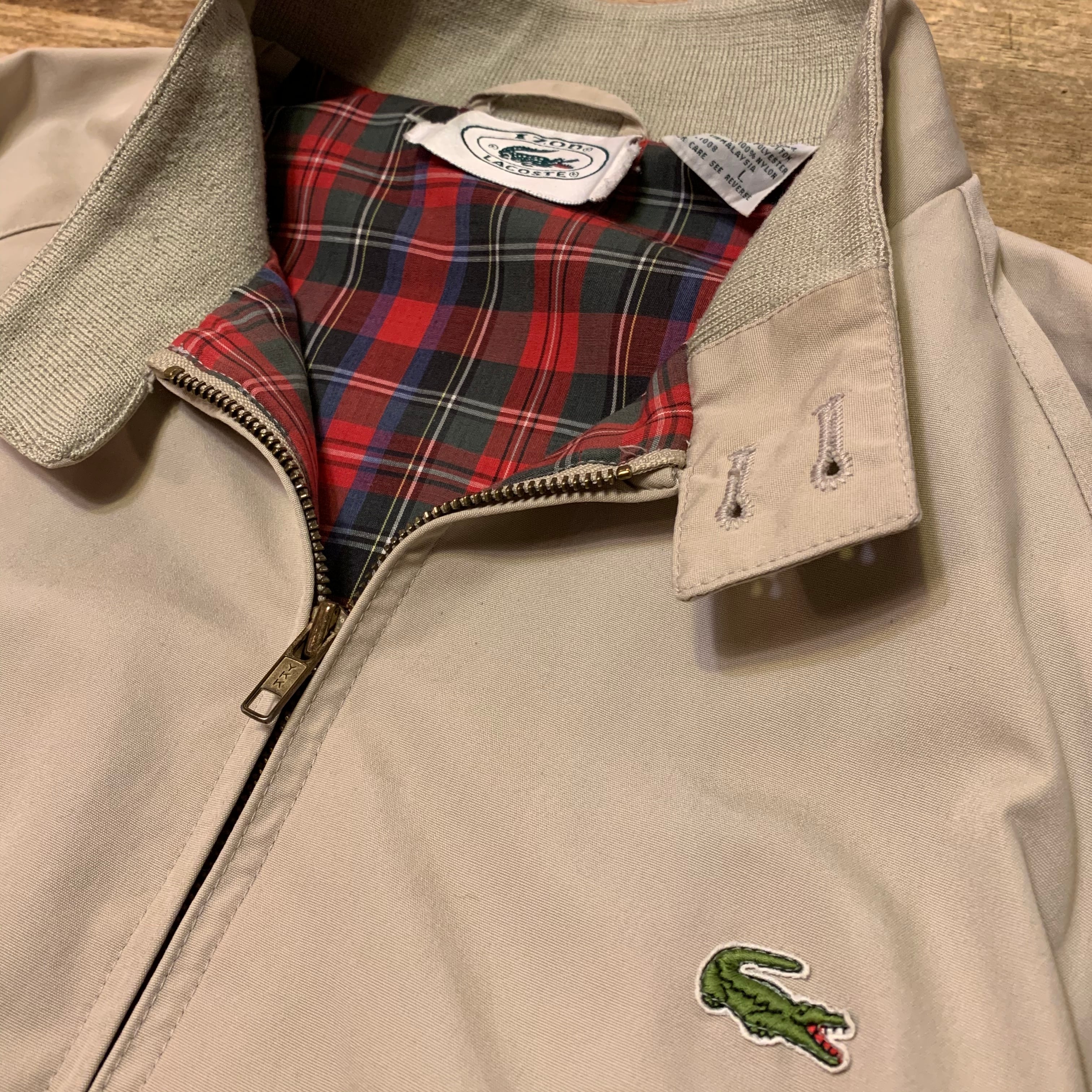 70s LACOSTE スイングトップ ヴィンテージブルゾン 短丈 フレラコ 70年代 70s 80年代 80s ラコステ ベージュ ジャケット │ヴィテージ