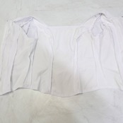 【美品 フラメンコ衣装】ホワイト ブラウス トップス 白 無地 ダンス用 ファスナー レディース 長袖 軽い 発表会 パーティ