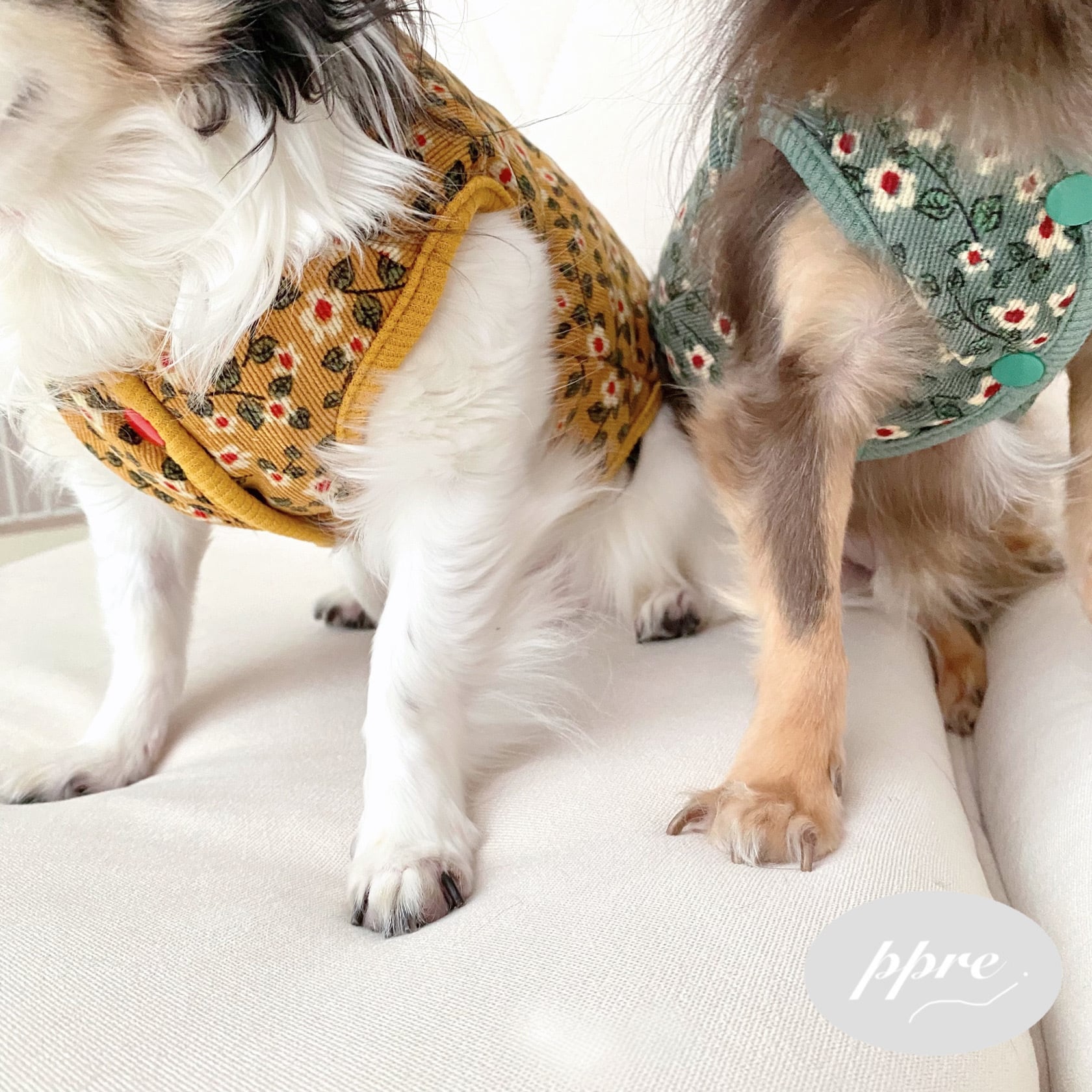 花柄 裏フリース ファーボア ベスト ドッグウェア 犬服 | ppre