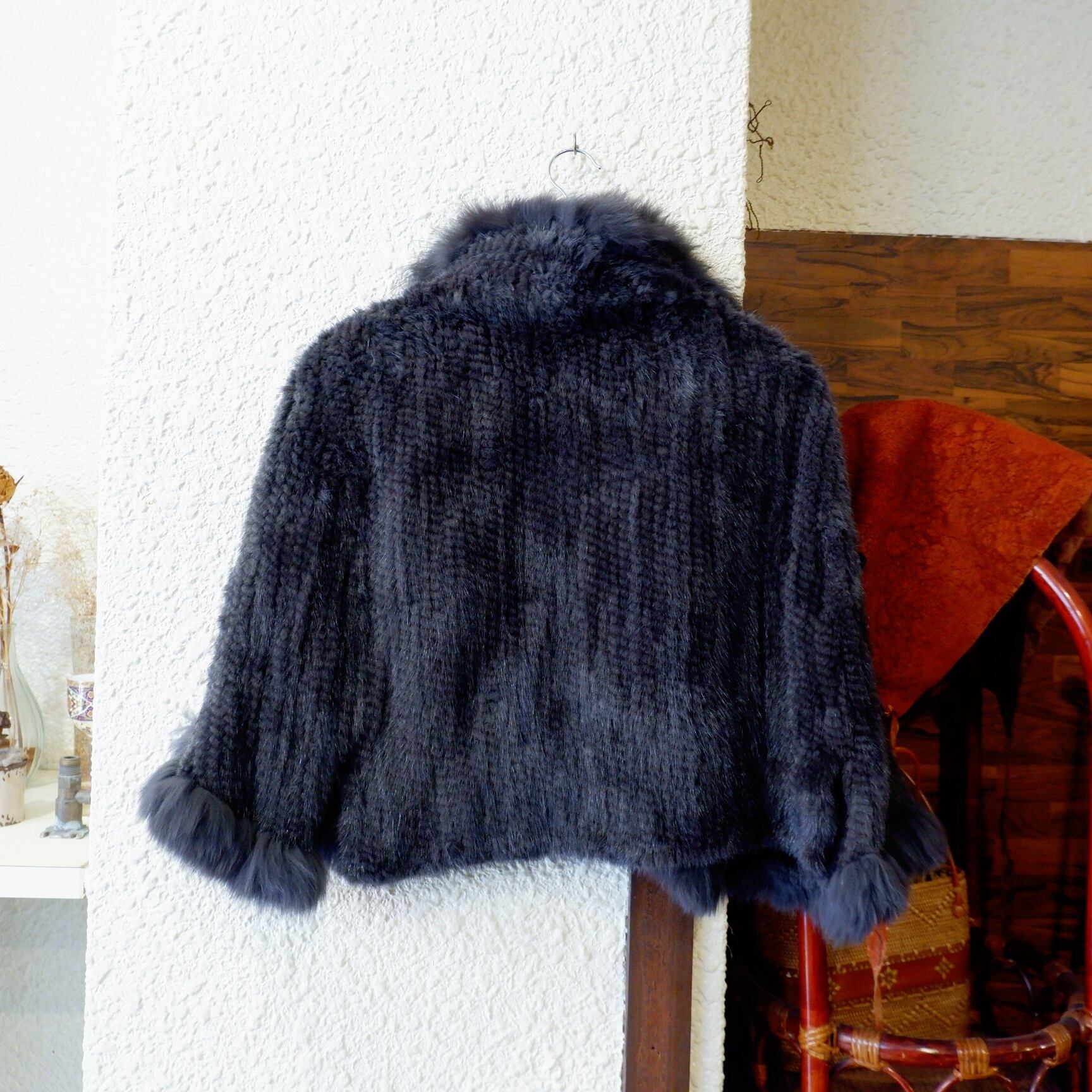 原依子そばちょこミンクファー×フォックスファー ポンチョ ダークブラウン