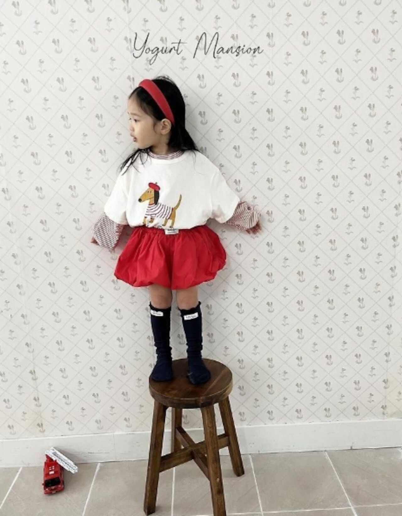 韓国子供服 / 26Autumn / 〖取寄〗Yogurt Mansion / ポンポンキュロット / キッズ服 *XS~JM*