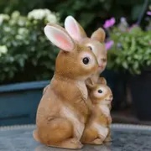 置物 オブジェ ３匹家族 ウサギ ラビット 兎 オーナメント ガーデン オブジェ インテリア マスコット 可愛い 玄関 北欧