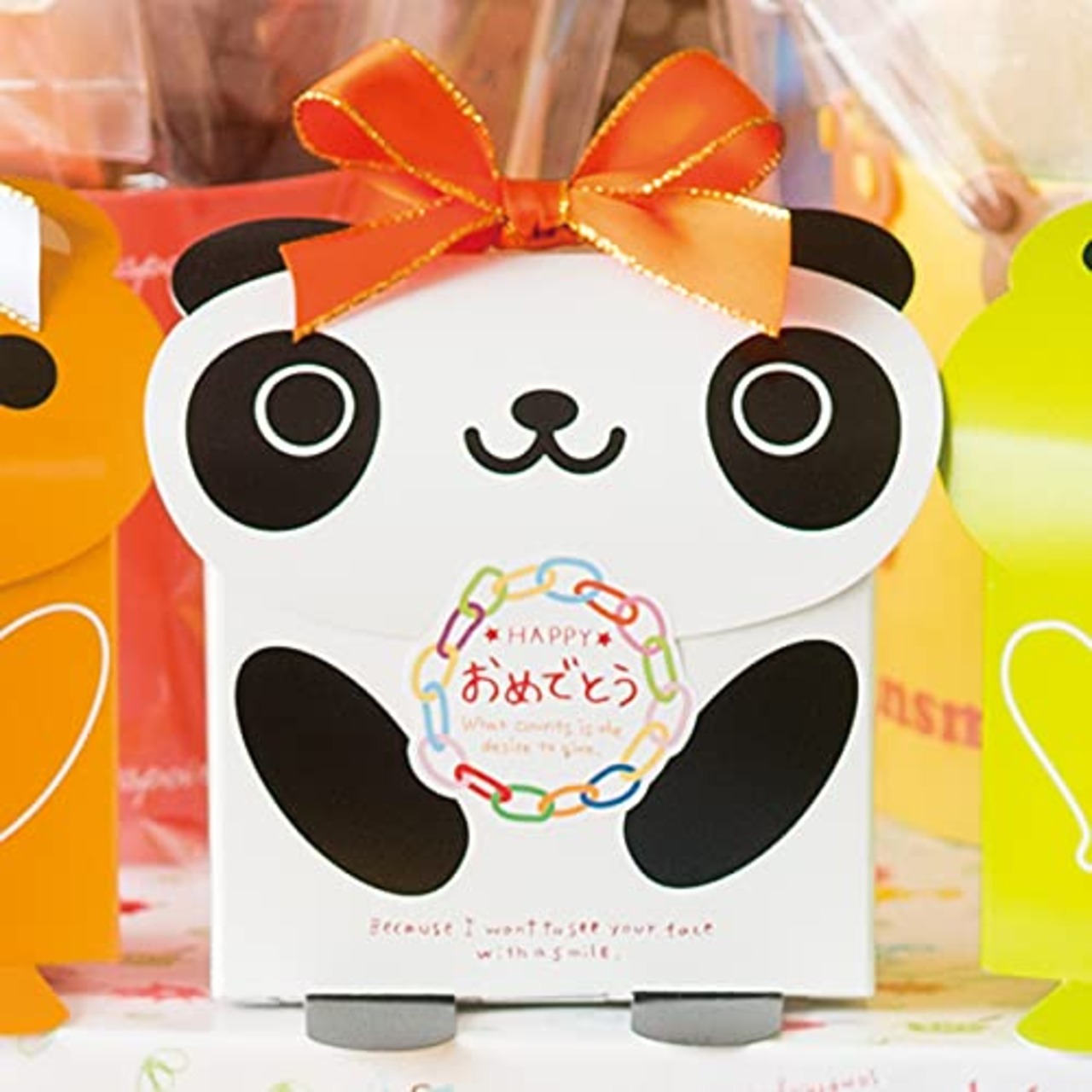 ヘッズ 日本製 シール W45×H44mm カラフル 100枚 おめでとう HEADS OME-1S