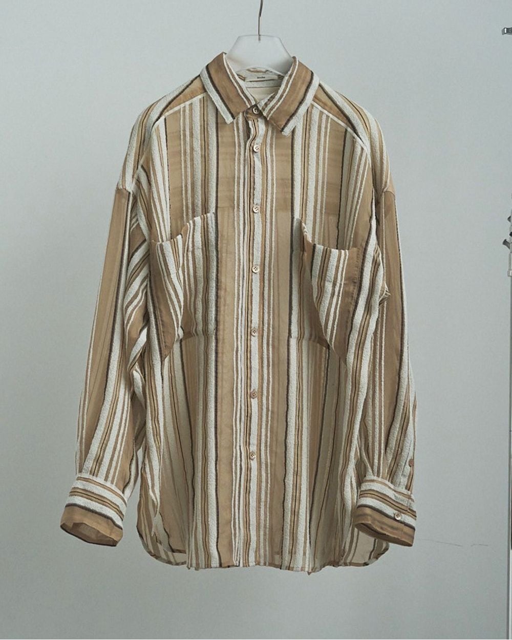 anuke Sheer Stripe Shirts ブラウン ànuke online store（アンヌーク） / Sheer Stripe ShirtsSheer