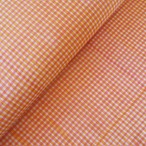 ブロックプリント生地【50cm単位】インド綿  チェック柄 ピンク×イエロー #49510-YL1