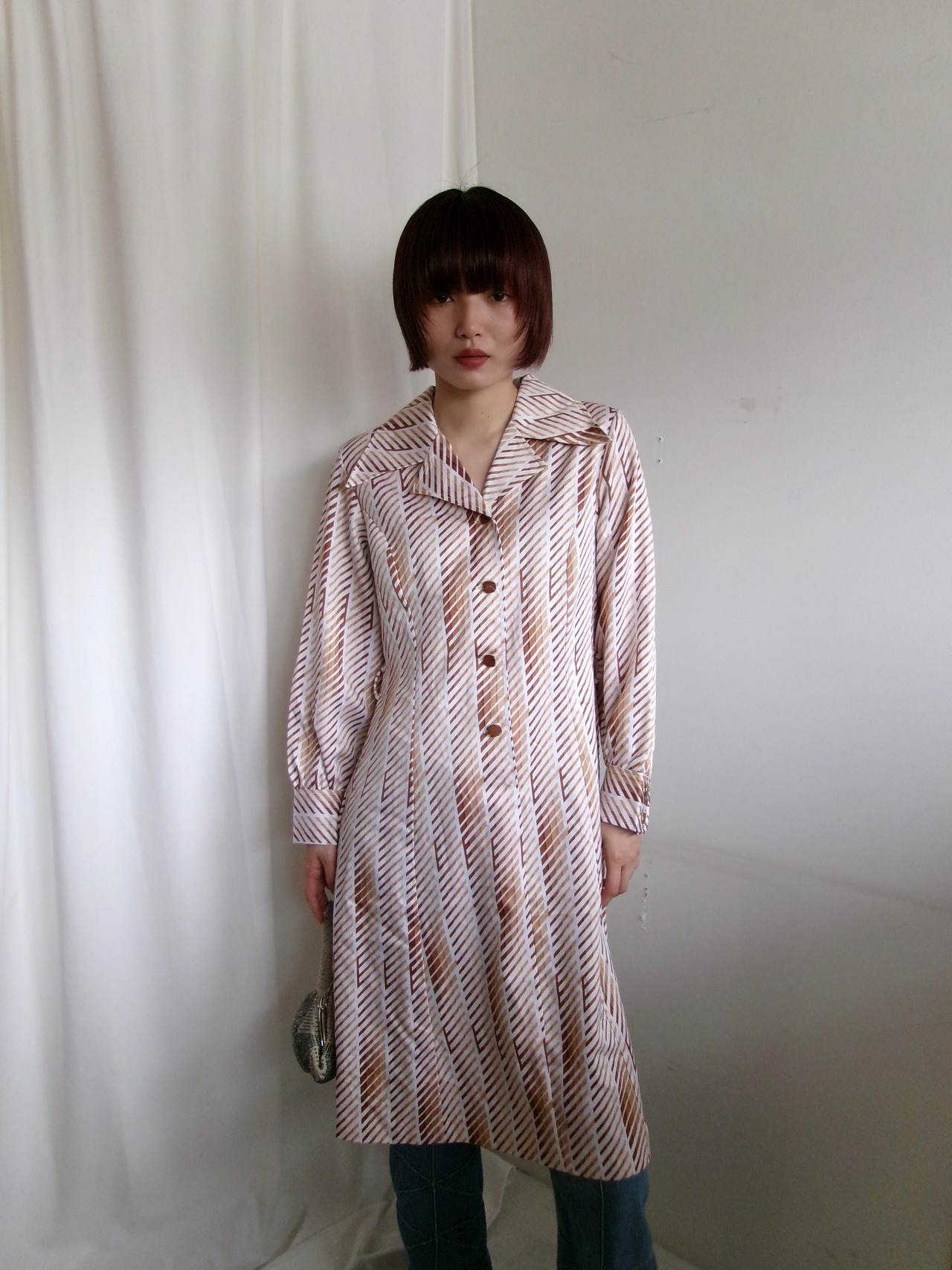 Stripe pattern shirts dress