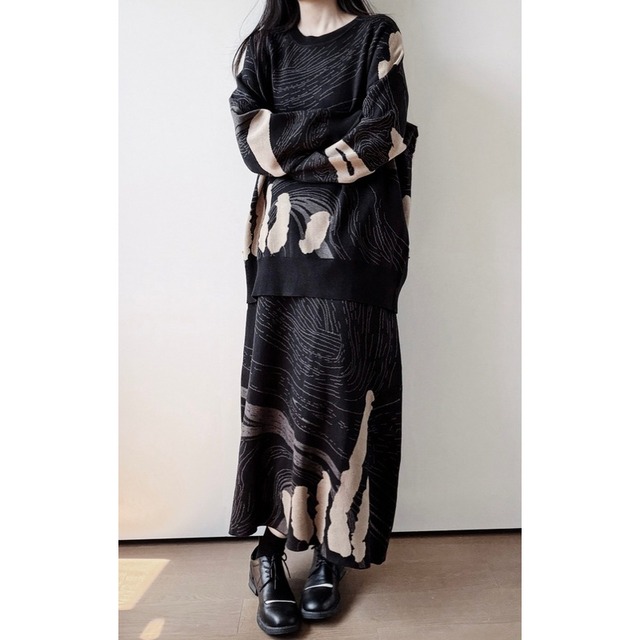 Abstract pattern knit set up C1640