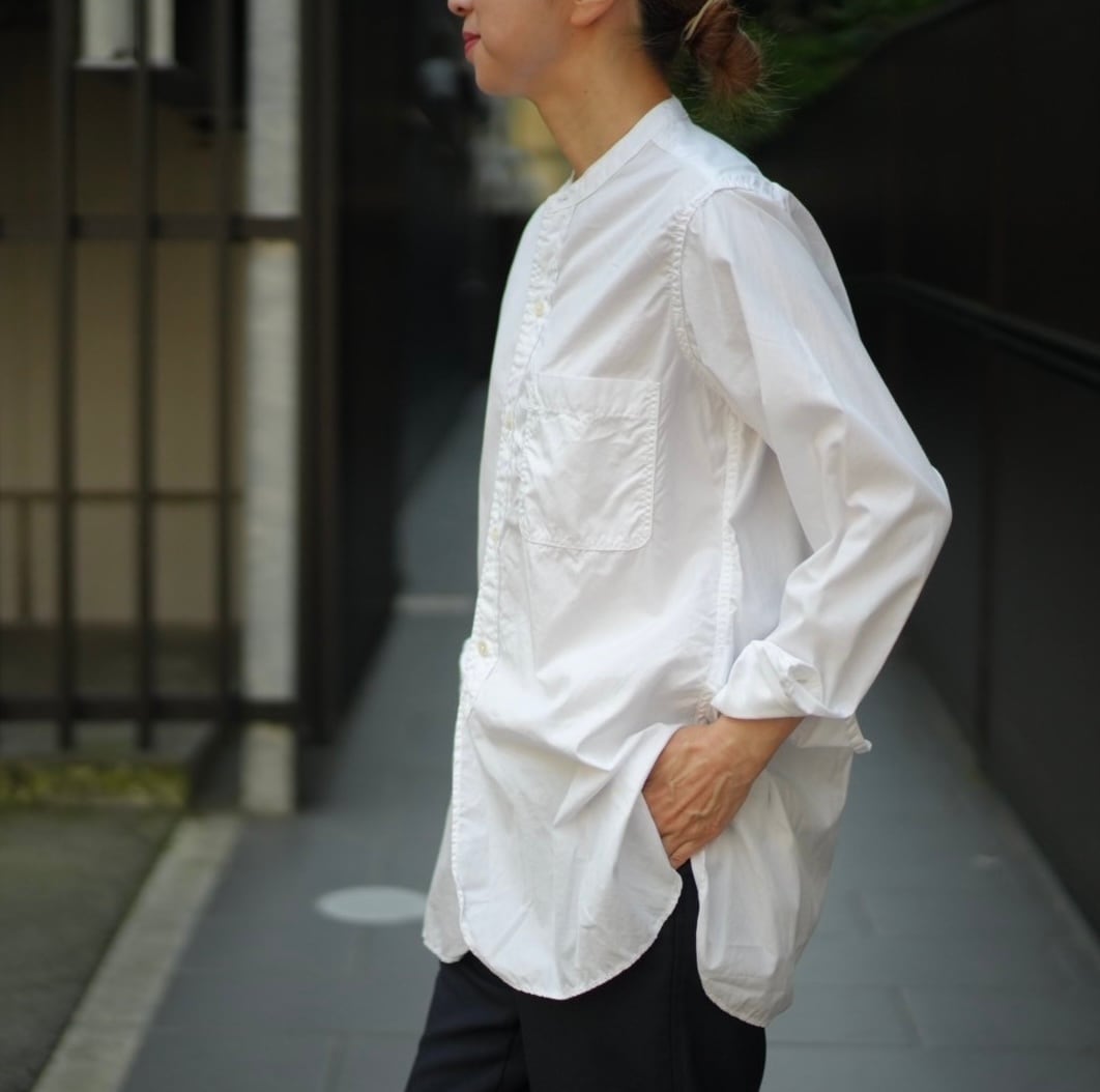 再入荷 sans limite(サンリミット)定番長丈スタンド二本針 white | Debby
