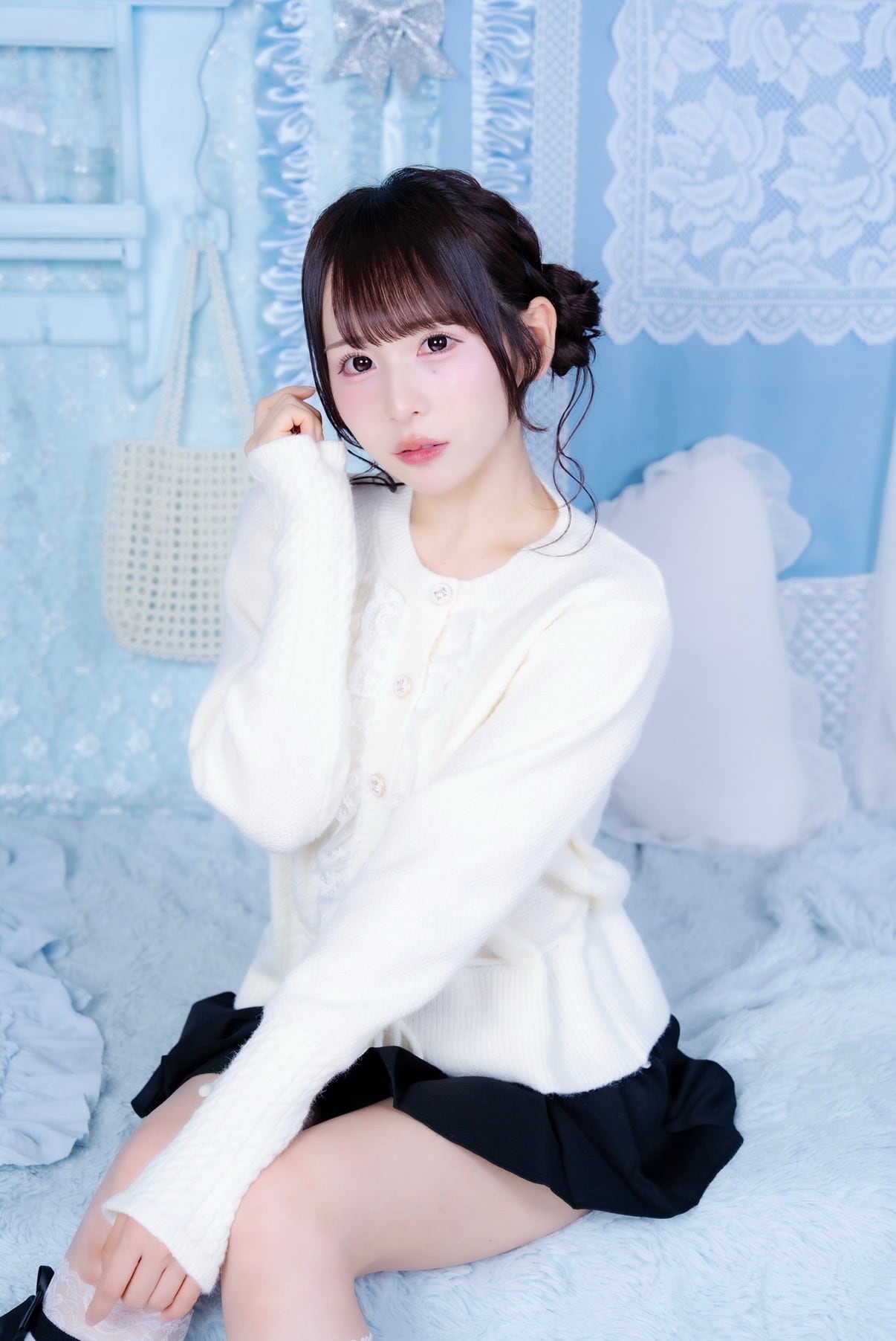 Sweet Ribbon Pleats Skirt