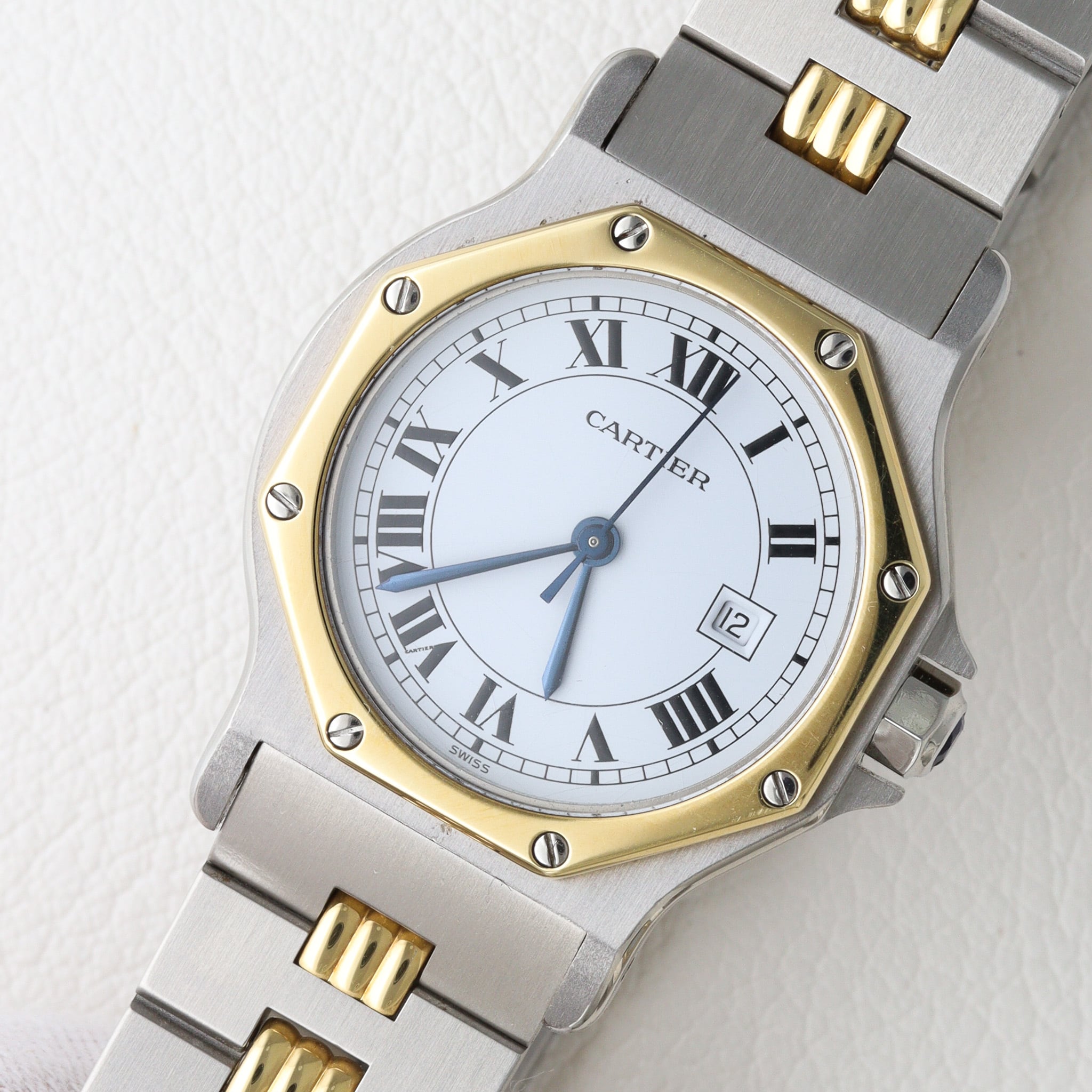 カルティエ サントスオクタゴン LM ゴドロン コンビ 自動巻き 初期型