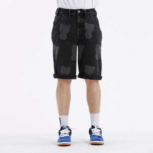 送料無料 【HIPANDA ハイパンダ】メンズ デニム ショート パンツ MEN'S SHORT DENIM PANTS / LIGHT BLUE・BLACK