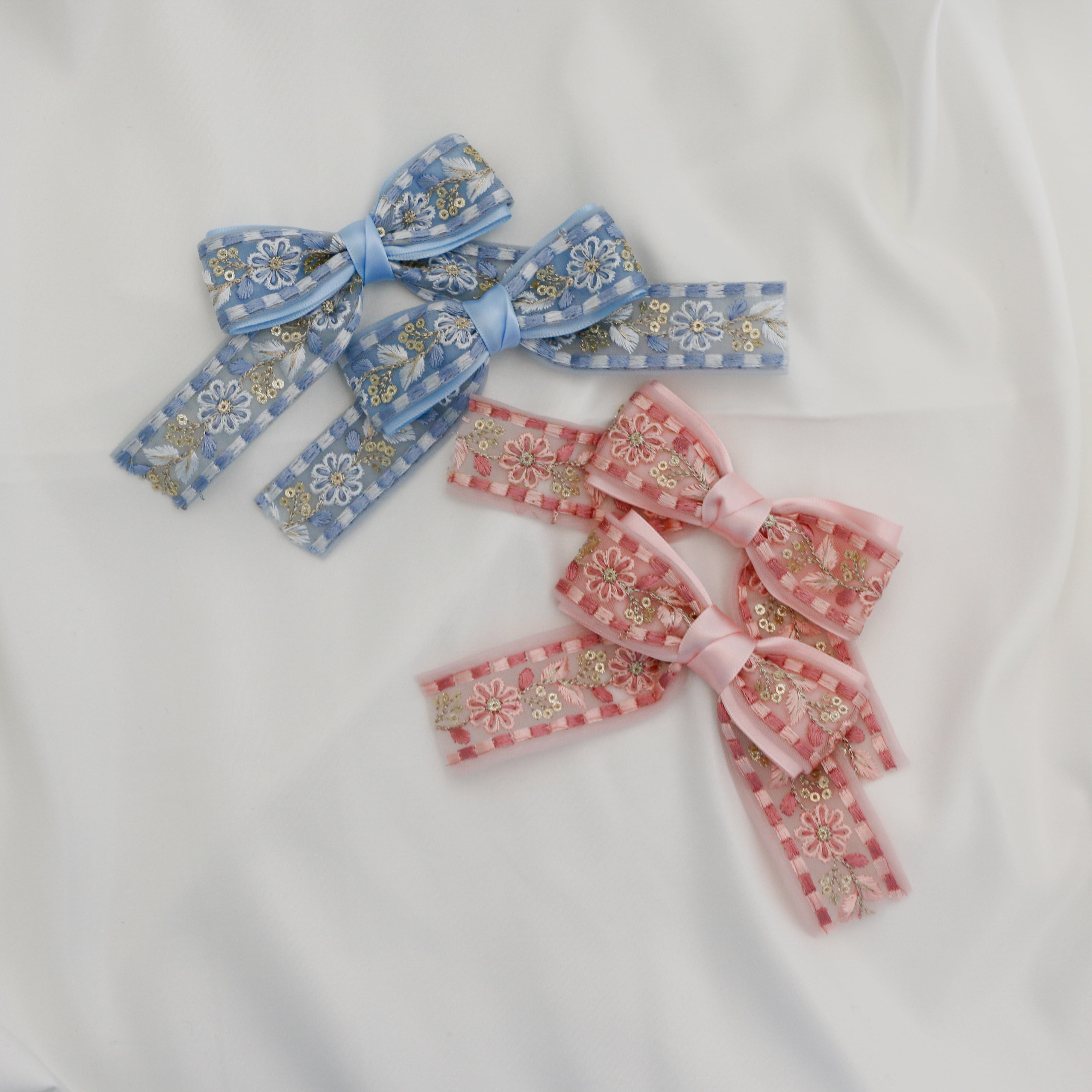 インド刺繍リボン×サテンリボン*ヘアリボン | ruelle