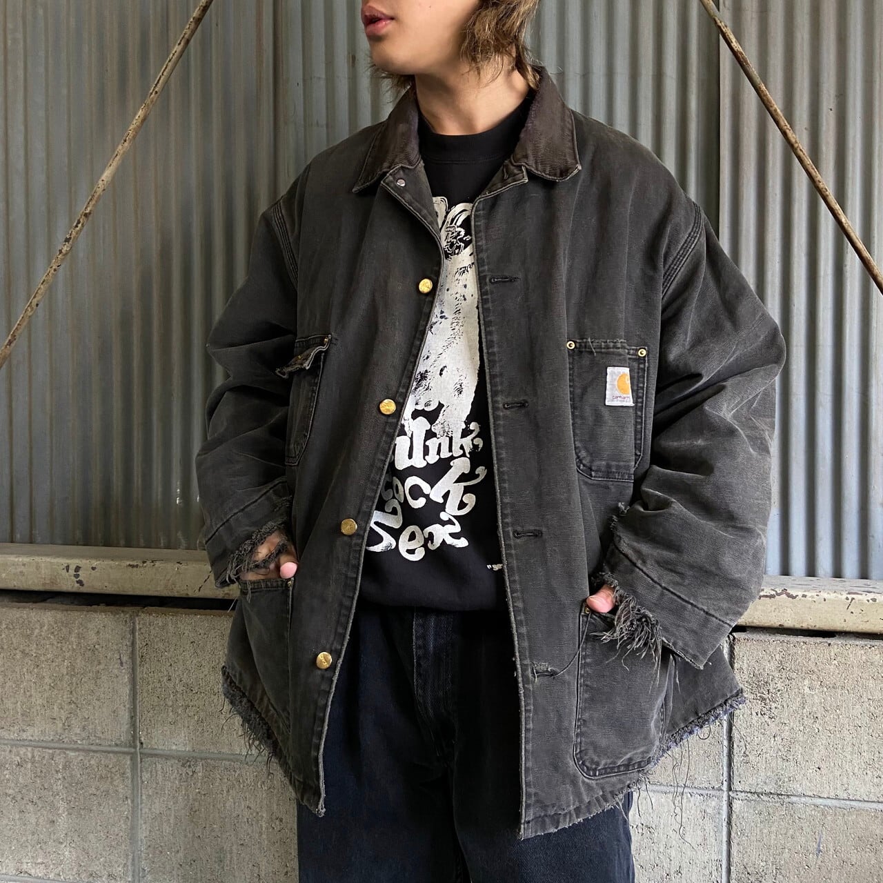 Carhartt ダックジャケット ミシガンチョアコート カバーオール 黒