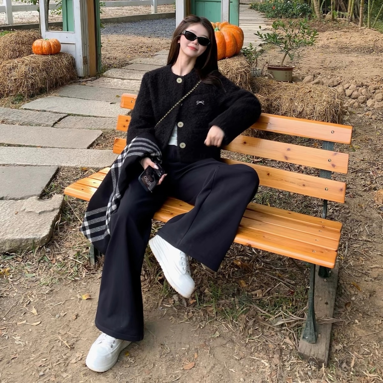 Cropped Black Wool Jacket