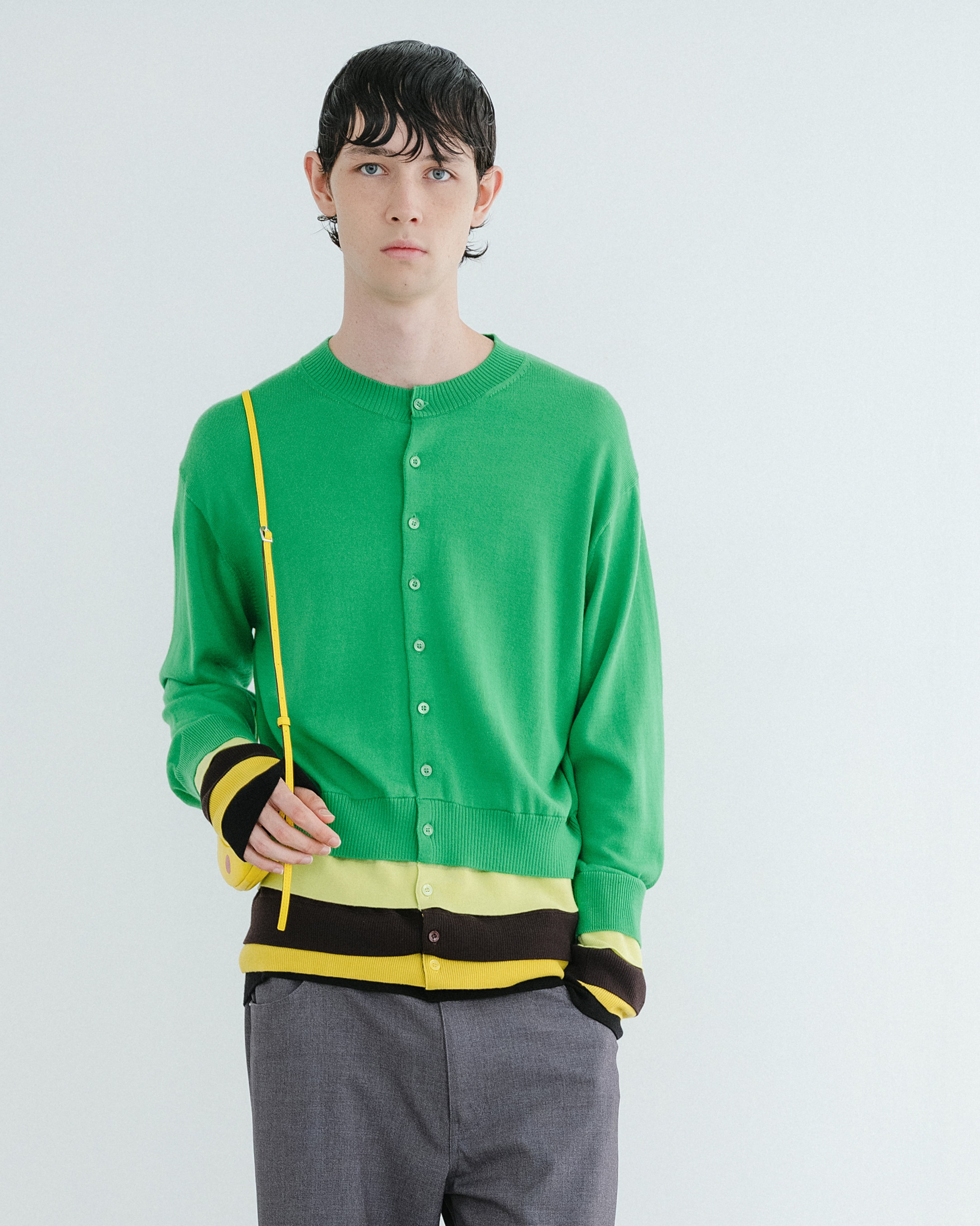 Layered knit cardigan（GREEN） | TTTMSW
